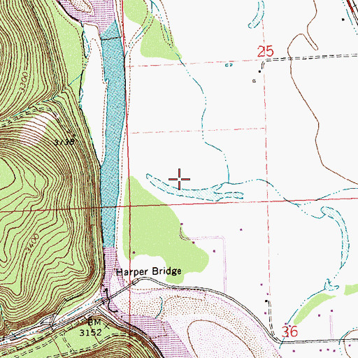 Topographic Map of 14N21W25CCDA02 Well, MT