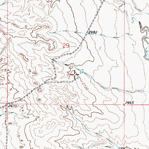 Topographic Map of 14N50E29DCBA01 Well, MT