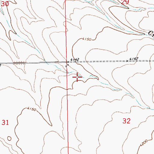Topographic Map of 14N16E32BB__01 Well, MT