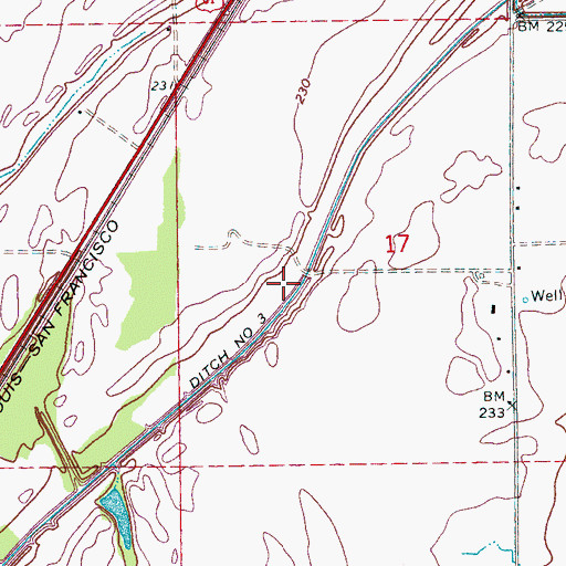 Topographic Map of Ditch Number 3, AR