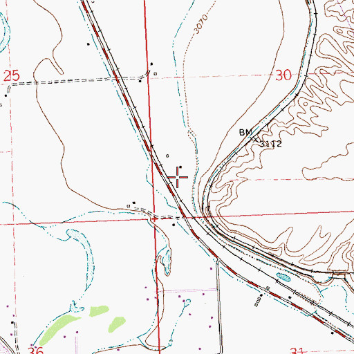 Topographic Map of 14N20W30CC__01 Well, MT