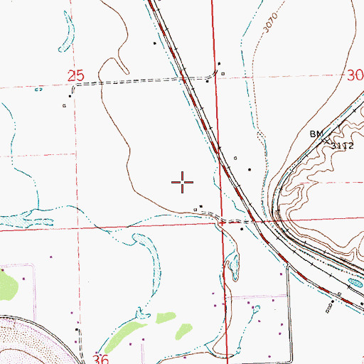 Topographic Map of 14N21W25DD__01 Well, MT