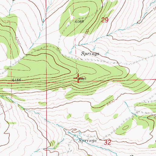 Topographic Map of 14N12E29CD__01 Spring, MT