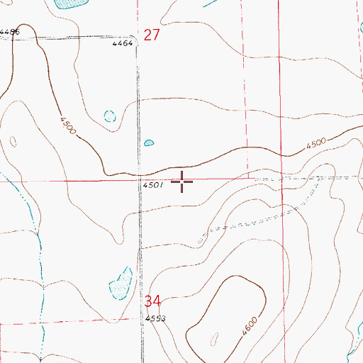 Topographic Map of 14N13E27DC__01 Well, MT