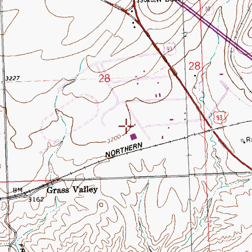 Topographic Map of 14N20W28DBDD01 Well, MT