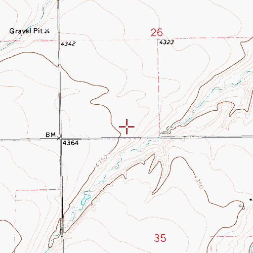 Topographic Map of 14N14E26CD__01 Well, MT