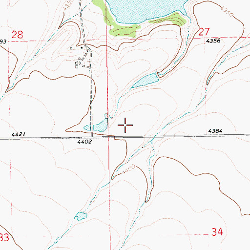 Topographic Map of 14N14E27CC__01 Spring, MT