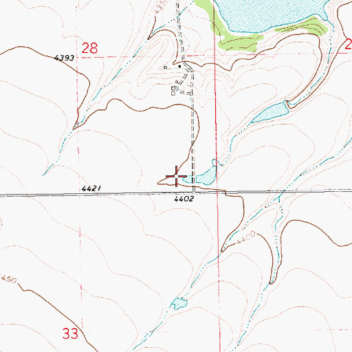 Topographic Map of 14N14E28DD__01 Spring, MT