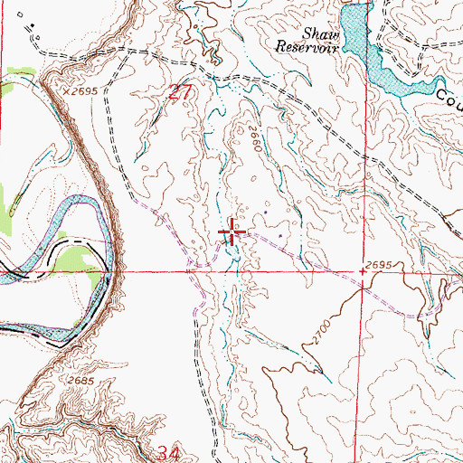 Topographic Map of 14N30E27DCDB01 Well, MT