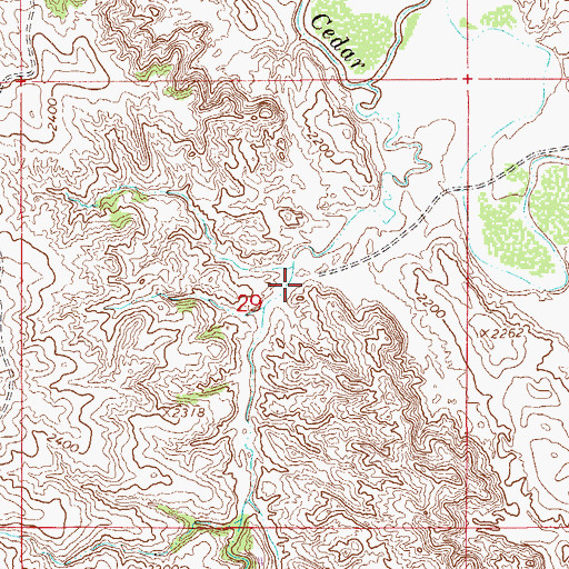 Topographic Map of 14N55E29ACCD01 Well, MT
