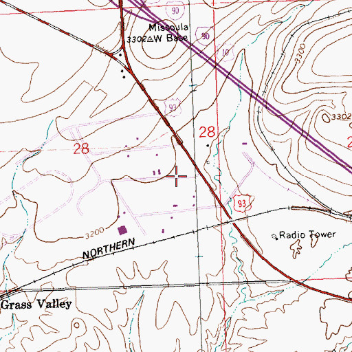 Topographic Map of 14N20W28DA__01 Well, MT