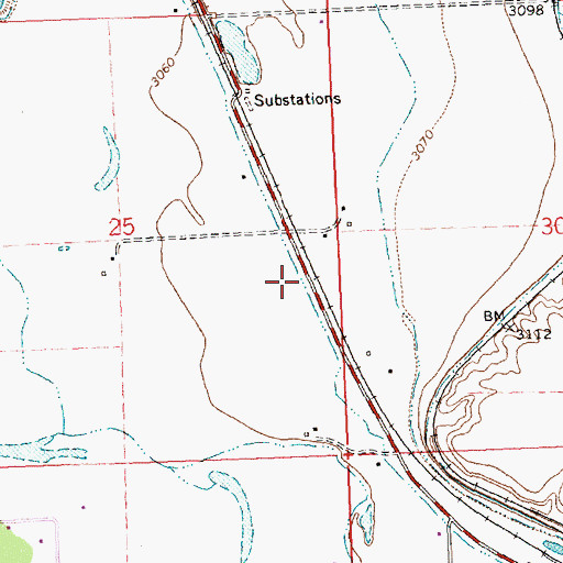 Topographic Map of 14N21W25DA__01 Well, MT