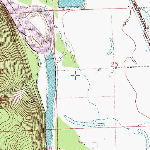 Topographic Map of 14N21W25CBA_02 Well, MT