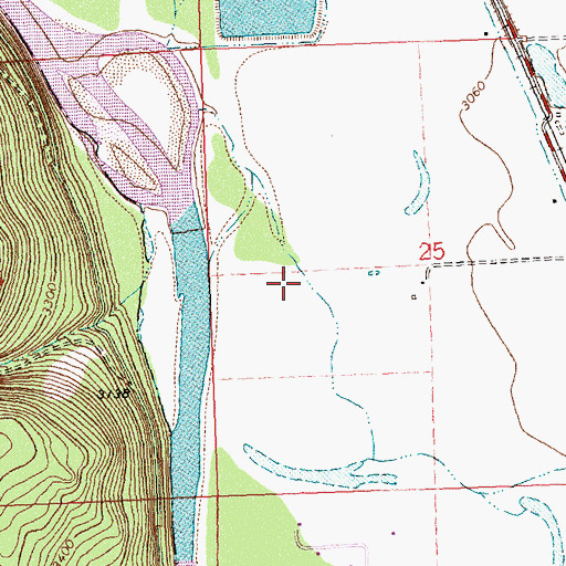 Topographic Map of 14N21W25CBA_01 Well, MT