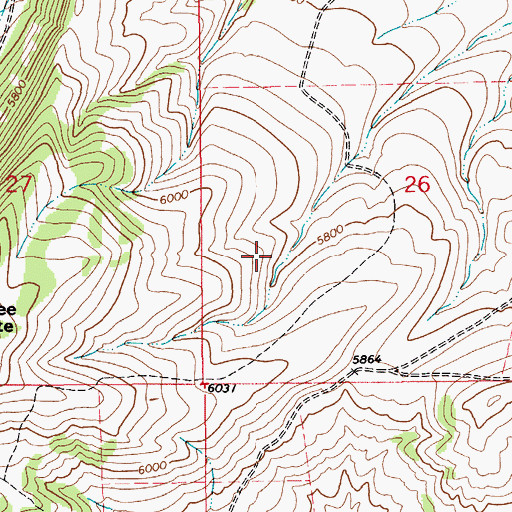 Topographic Map of 14N11E26CB__01 Spring, MT