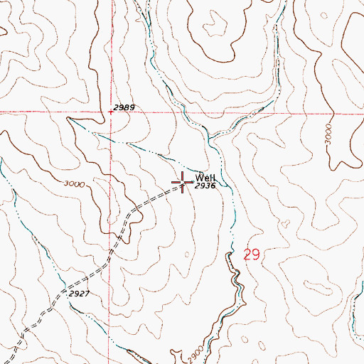 Topographic Map of 14N46E29BACC01 Well, MT
