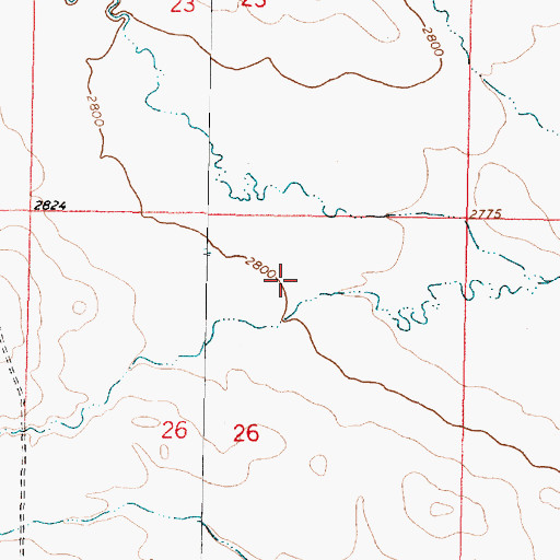 Topographic Map of 14N41E26ABCA01 Well, MT
