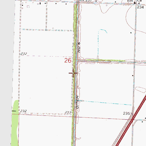 Topographic Map of Ditch Number 6, AR