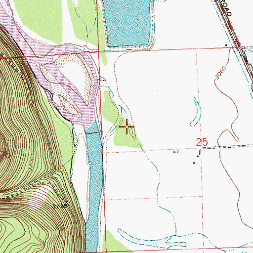 Topographic Map of 14N21W25BCAC01 Well, MT