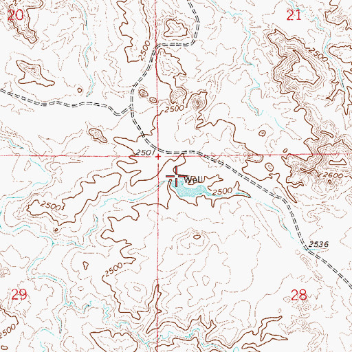 Topographic Map of 14N57E28BBBD01 Well, MT