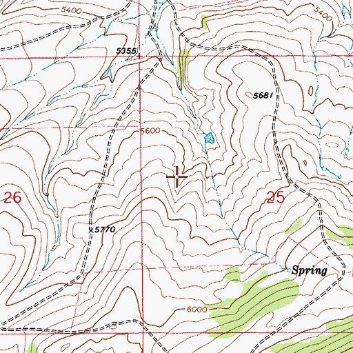 Topographic Map of 14N11E25BC__01 Spring, MT