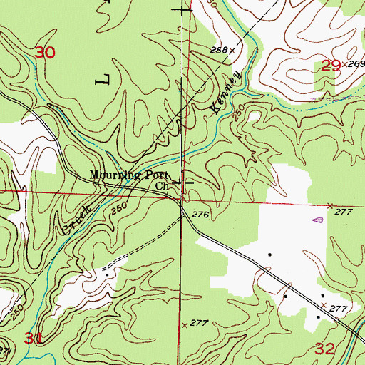 Topographic Map of Mourning Port Church, AR