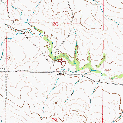 Topographic Map of 14N47E20DCCA01 Well, MT
