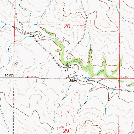 Topographic Map of 14N47E20DCCB01 Well, MT