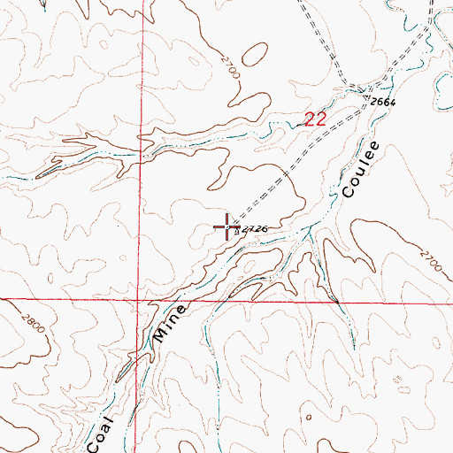 Topographic Map of 14N44E22CDBB01 Well, MT