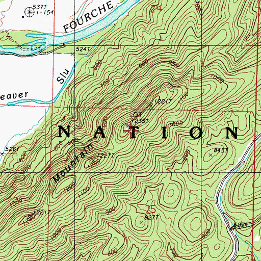 Topographic Map of Abbot Lookout Tower, AR
