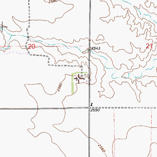 Topographic Map of 14N53E20DDA_01 Well, MT