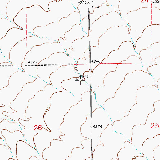 Topographic Map of 14N16E26AA__01 Well, MT