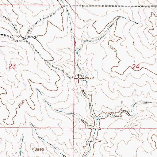 Topographic Map of 14N45E24CBBD01 Well, MT