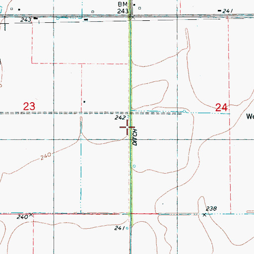 Topographic Map of Angle Ditch Lateral Number 4, AR