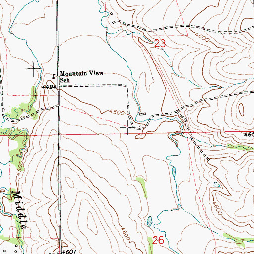 Topographic Map of 14N19E23CCD_01 Well, MT