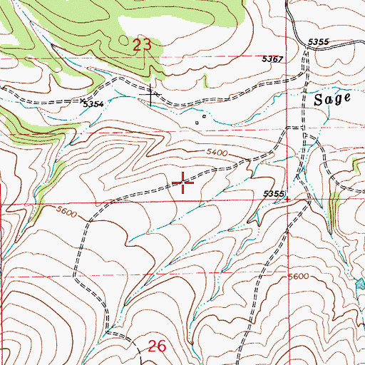 Topographic Map of 14N11E23DC__01 Spring, MT