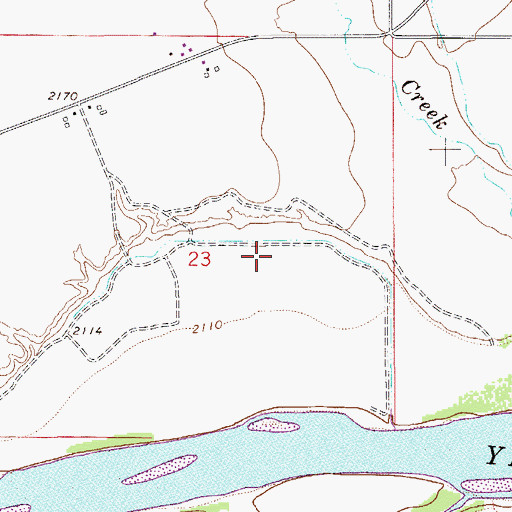 Topographic Map of 14N54E23DAD_01 Well, MT