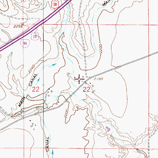 Topographic Map of 14N54E22BDDD01 Well, MT