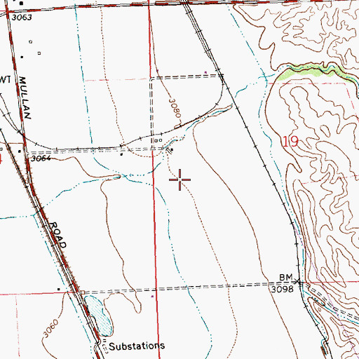 Topographic Map of 14N20W19CB__01 Well, MT