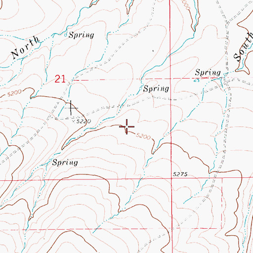 Topographic Map of 14N12E21DA__01 Spring, MT