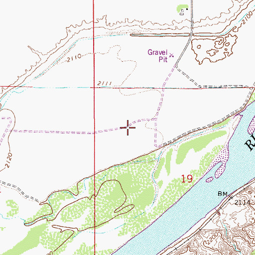 Topographic Map of 14N55E19BAA_01 Well, MT