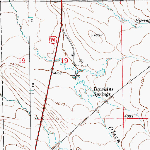 Topographic Map of 14N16E19DB__01 Well, MT
