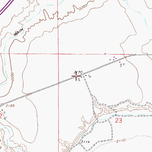 Topographic Map of 14N54E23ABA_01 Well, MT