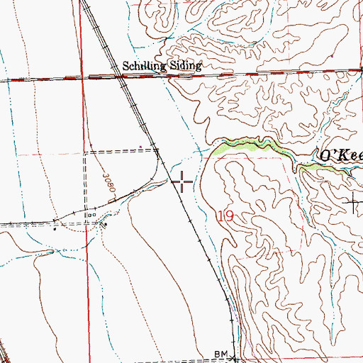 Topographic Map of 14N20W19BD__01 Well, MT