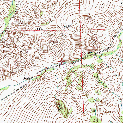 Topographic Map of 14N20W24ADBD01 Well, MT