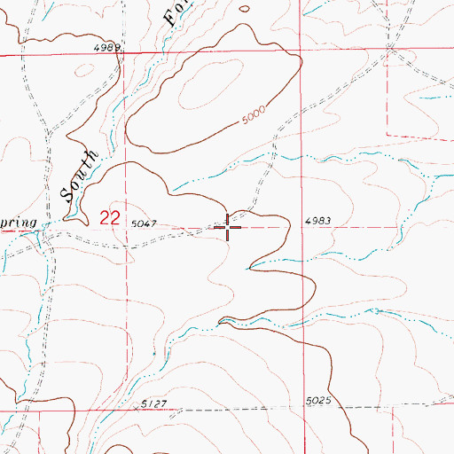 Topographic Map of 14N12E22AD__01 Well, MT