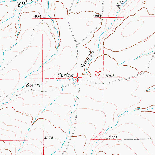 Topographic Map of 14N12E22BD__01 Spring, MT
