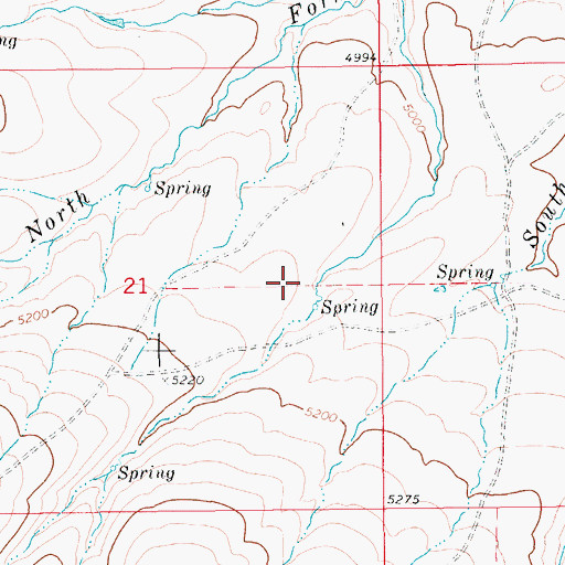 Topographic Map of 14N12E21AD__01 Spring, MT