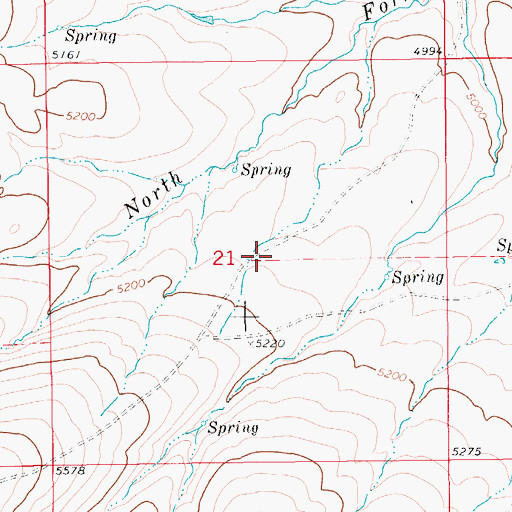 Topographic Map of 14N12E21AC__01 Spring, MT