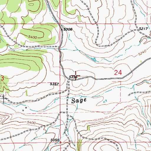 Topographic Map of 14N11E24BC__01 Spring, MT